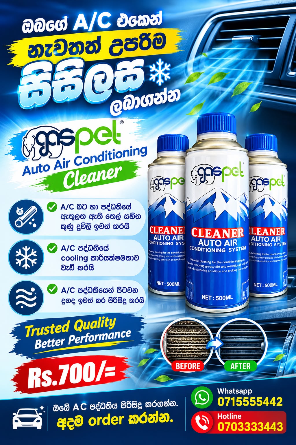 Gaspet Auto A/C Cleaner